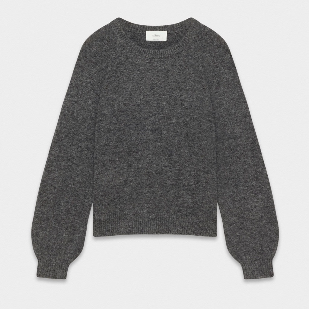 Aritzia Wilfred Sonder Heather Charcoal Crewneck Sweater